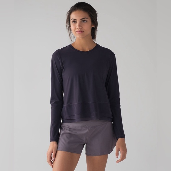 Lululemon Sole Training Long Sleeve (UV Protection) Black Grape Size 10/12 EUC - Picture 1 of 8